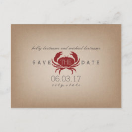 Cardstock Geïnspireerd Krab Bruiloft Save The Date Aankondigingskaart
