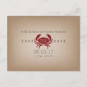 Cardstock Geïnspireerd Krab Bruiloft Save The Date Aankondigingskaart