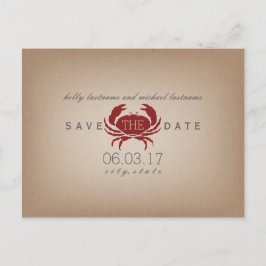 Cardstock Geïnspireerd Krab Bruiloft Save The Date Aankondigingskaart