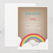 Cardstock Geïnspireerd Rainbow Clouds Verjaardag Kaart (Voorkant / Achterkant)