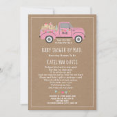 Cardstock geïnspireerd roze vrachtwagen Baby showe Kaart (Voorkant)
