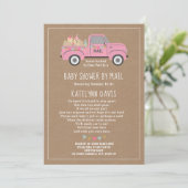 Cardstock geïnspireerd roze vrachtwagen Baby showe Kaart (Staand voorkant)