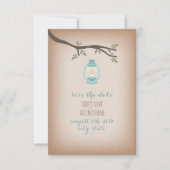 Cardstock geïnspireerde blauwe lantaarn bespaart d save the date (Voorkant)