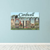 Cardwell, Montana - grote letterscènes Canvas Afdruk (Insitu (Houten vloer))