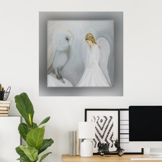 Care Guardian Angel en Owl Poster (Thuiskantoor)