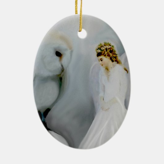 Care Guardian Angel en White Owl door Amelia Carri Keramisch Ornament (Achterkant)