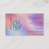 CARE INSTRUCTIONS Chic Elegant Wildflower TieDye Visitekaartje (Achterkant)