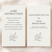Care Instructions Neutral Botanical Small  Visitekaartje