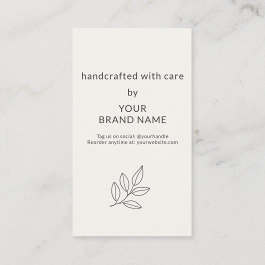 Care Instructions Neutral Botanical Small  Visitekaartje (Achterkant)