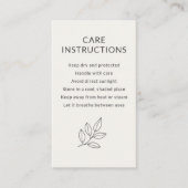 Care Instructions Neutral Botanical Small  Visitekaartje (Voorkant)