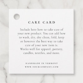 Care Kaart Label met Logo of Branding