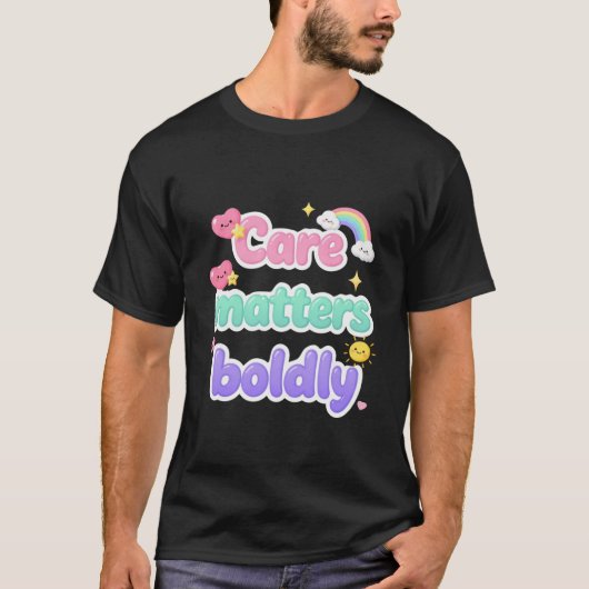 Care Matters Pastel Typografie T-shirt (Voorkant)