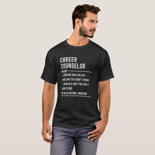 Career Counselor Definition Shirts Funny Job Title (Voorkant volledig)