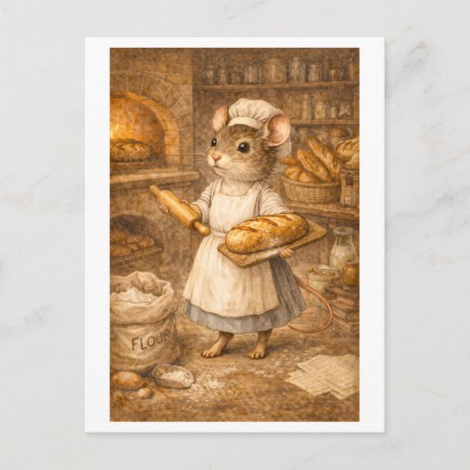 Career Mouse as Baker Briefkaart (Voorkant)
