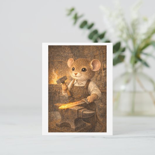 Career Mouse as Blacksmith Briefkaart (Staand voorkant)
