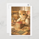 Career Mouse as Book Binder Briefkaart (Voorkant / Achterkant)