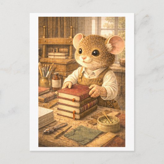 Career Mouse as Book Binder Briefkaart (Voorkant)