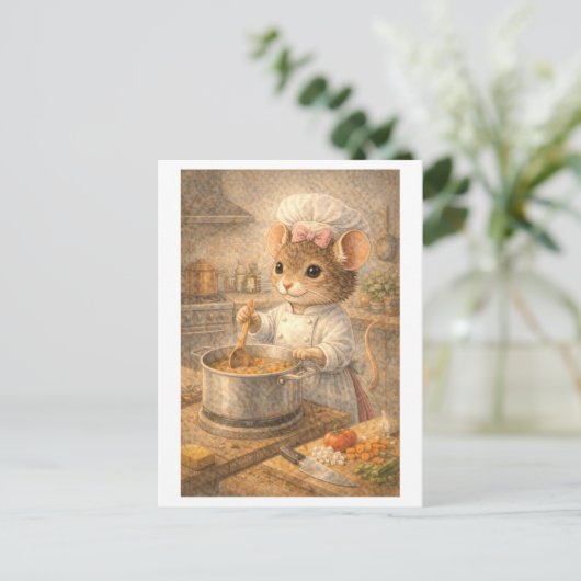 Career Mouse as Chef Briefkaart (Staand voorkant)