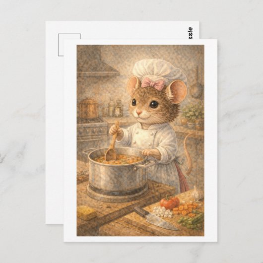 Career Mouse as Chef Briefkaart (Voorkant / Achterkant)