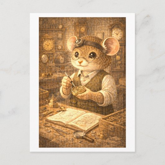 Career Mouse as Clock Maker Briefkaart (Voorkant)