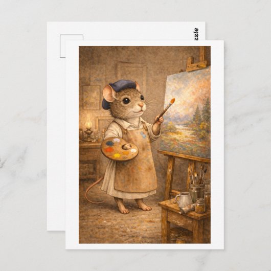 Career Mouse as Painter Briefkaart (Voorkant / Achterkant)