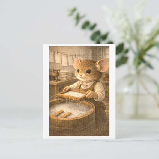 Career Mouse as Paper Maker Briefkaart (Staand voorkant)