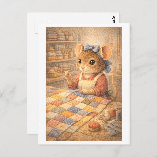 Career Mouse as Quilter Briefkaart (Voorkant / Achterkant)