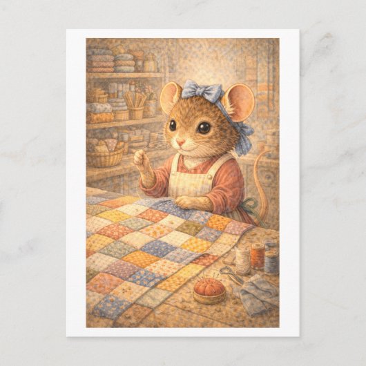 Career Mouse as Quilter Briefkaart (Voorkant)