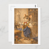 Career Mouse as Tailor Briefkaart (Voorkant / Achterkant)