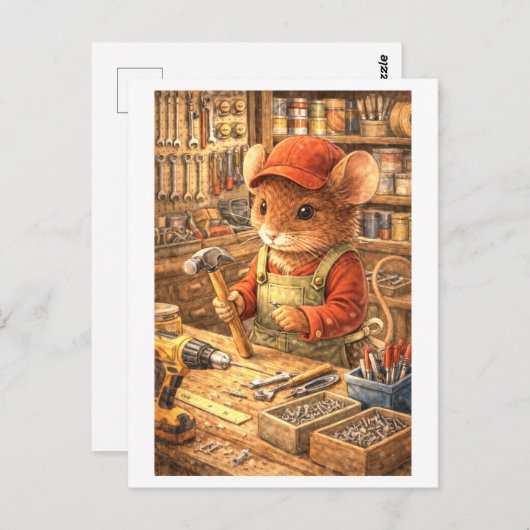 Career Mouse at Hardware Store Briefkaart (Voorkant / Achterkant)