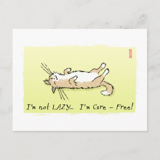 Carefree Cat Briefkaart (Voorkant)