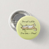 Carefree Cat Ronde Button 3,2 Cm (Voorkant /achterkant)