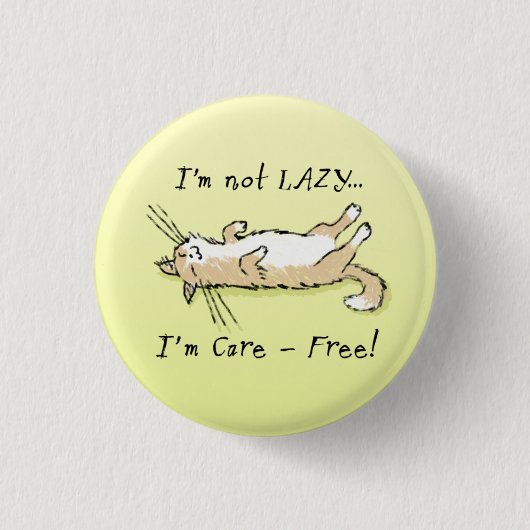 Carefree Cat Ronde Button 3,2 Cm (Voorkant)