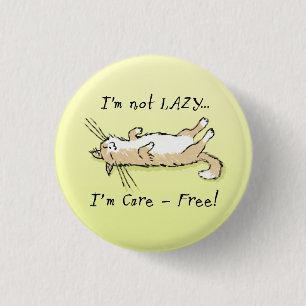 Carefree Cat Ronde Button 3,2 Cm