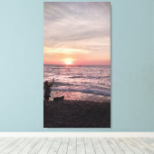 Carefree strandscène. canvas afdruk (Insitu (Houten vloer))