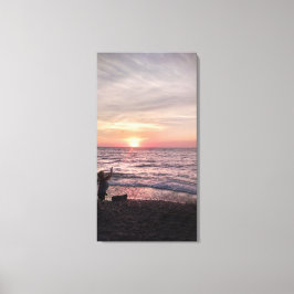 Carefree strandscène. canvas afdruk