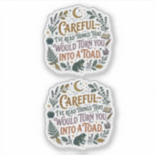 Careful I've Read Things Funny Book Witch Quote  Sticker (Voorkant)