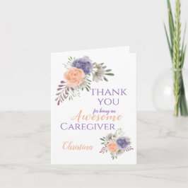 Caregiver Appreciation Floral Personalized Bedankkaart