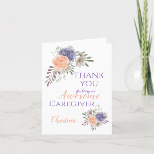Caregiver Appreciation Floral Personalized Bedankkaart