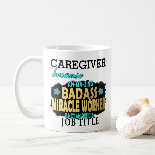 CAREGIVER Badass Mirakelwerker Dank u wel Koffiemok (Met donut)