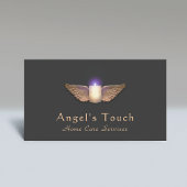 Caregiver Candle met Angel Wings Visitekaartje