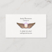 Caregiver Candle met Angel Wings Visitekaartje (Achterkant)