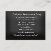 Caregiver Cherub en Time Professional Visitekaartje (Achterkant)