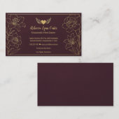 Caregiver Elegant Floral Professional Services Visitekaartje (Voorkant / Achterkant)