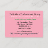 Caregiver Fresh Floral Joy Visitekaartje (Achterkant)