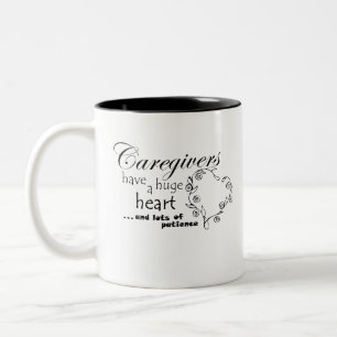 Caregiver heeft een hart van goud en veel... tweekleurige koffiemok