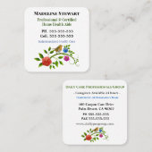 Caregiver Little Bird Helper Square Professional Vierkante Visitekaartje (Voorkant / Achterkant)