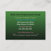 Caregiver Lovely Cherub Professional Visitekaartje (Achterkant)