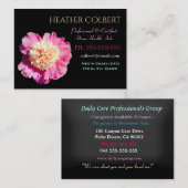 Caregiver Peony Pink Flower Cheful Professional Visitekaartje (Voorkant / Achterkant)