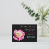 Caregiver Peony Pink Flower Cheful Professional Visitekaartje (Staand voorkant)